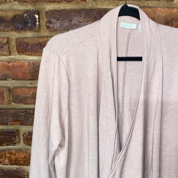 LOGO Lounge Lori Goldstein Cream French Terry Cardigan Sweater Womens Size Large - Picture 2 of 7